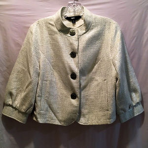 Mossimo Ivory Big Button Blazer.  Metallic threads